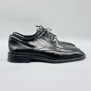 Mezlan Shoes Mens 10 Black Leather Squared Apron Toe Oxford Dress Classic Office